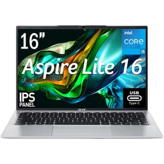 Acer Aspire Lite 16 (2023) NEW 13th Gen Intel Core i5 10-Cores Slim Design w/ DDR5 Memory & 16" IPS Full HD+ Display & USB C Charging - Silver