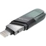 SanDisk 64GB iXpand Flash Drive Flip 2-in-1 Flash Drive w/ Lightning & USB Type-A Connectors Password-Protect Easily Free up Space Your iPhone - Sea Green product thumbnail 1