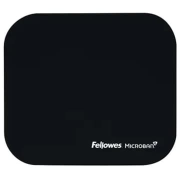 Fellowes Microban Mouse Mat in Black with Antibacterial Protection Layer - Black