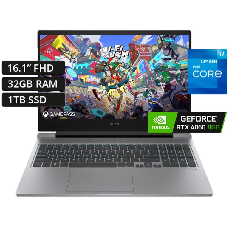 HP Omen 16 16-ae0073cl NEW 14Gen Intel Core i7 14650HX 16-Cores w/ Nvidia RTX 4060 8GB & 144Hz Display - Meteor Silver