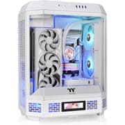 Thermaltake The Tower 600 Mid-Tower 3 Tempered Glass Panels Hidden-Connector Support Motherboard Rotational PCI-e Slots - White product image