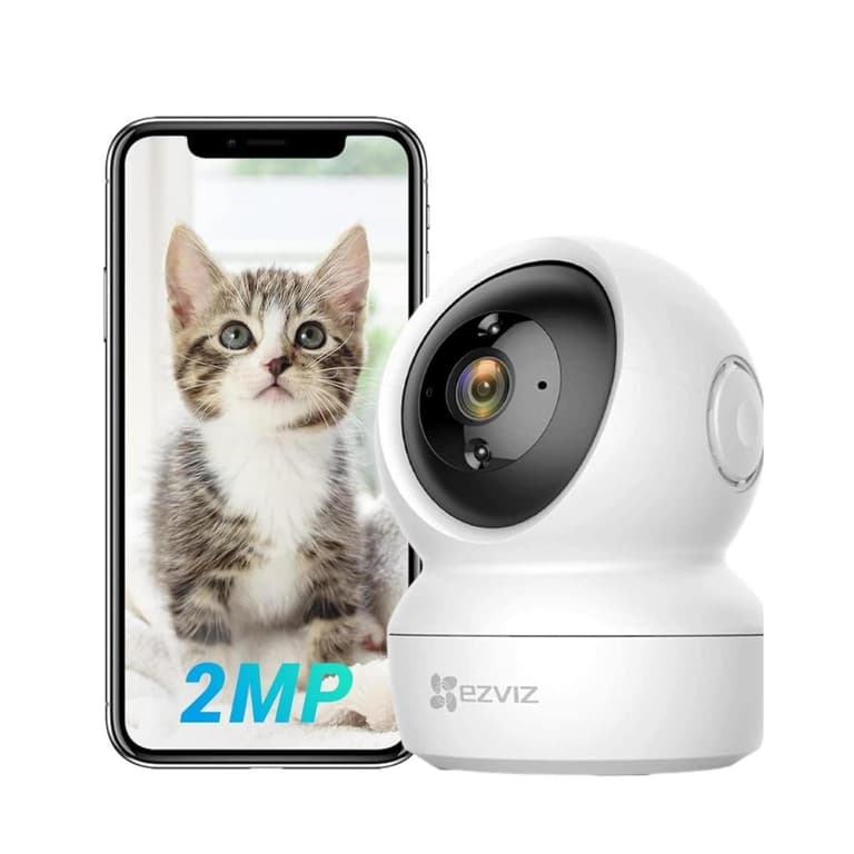 EZVIZ CS-H6C 2MP Full HD Pan & Tilt Home Security Wi-Fi smart Camera | Motion Detection | Auto Tracking | Night Vision | 2-way Audio | Sleep Mode | MicroSD Card Up to 256Gb | Alexa Enabled