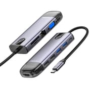 Mcdodo HU-7420 10 in 1 Hub, Aluminum Allow + Nylon Materials, HDMI, USB-A*2, USB-A3.0*2, VGA, USB-C (PD 100W), Ethernet Ports, SD/TF Card Slot product image