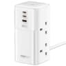 Promate Power Tower 70W multi-port Charging Station dual PD70W USB-C ports, a 30W QC 3.0 port and four universal 2500W Charging Station with Quad AC Sockets product thumbnail 1
