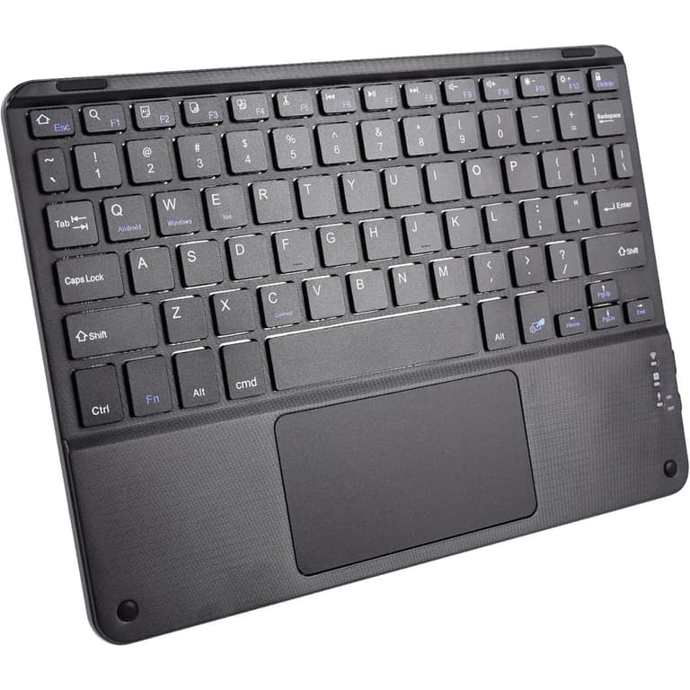 Wireless Bluetooth Keyboard, Ultra Slim Rechargeable Portable Cordless Keyboard with Touchpad 10 Inch Wireless Keyboard for iOS, Android, Windows, iPad, iPhone, Samsung (Black)