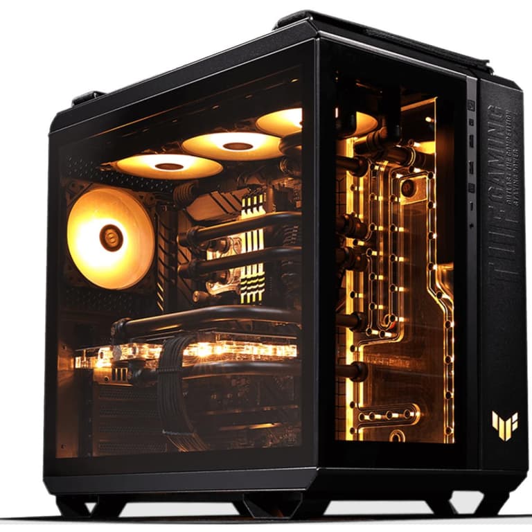 ASUS TUF GT502 Plus Dual Chamber Design Independent Cooling Zones for The CPU & GPU w/ Pre-installed 4 ARGB Fans - Black