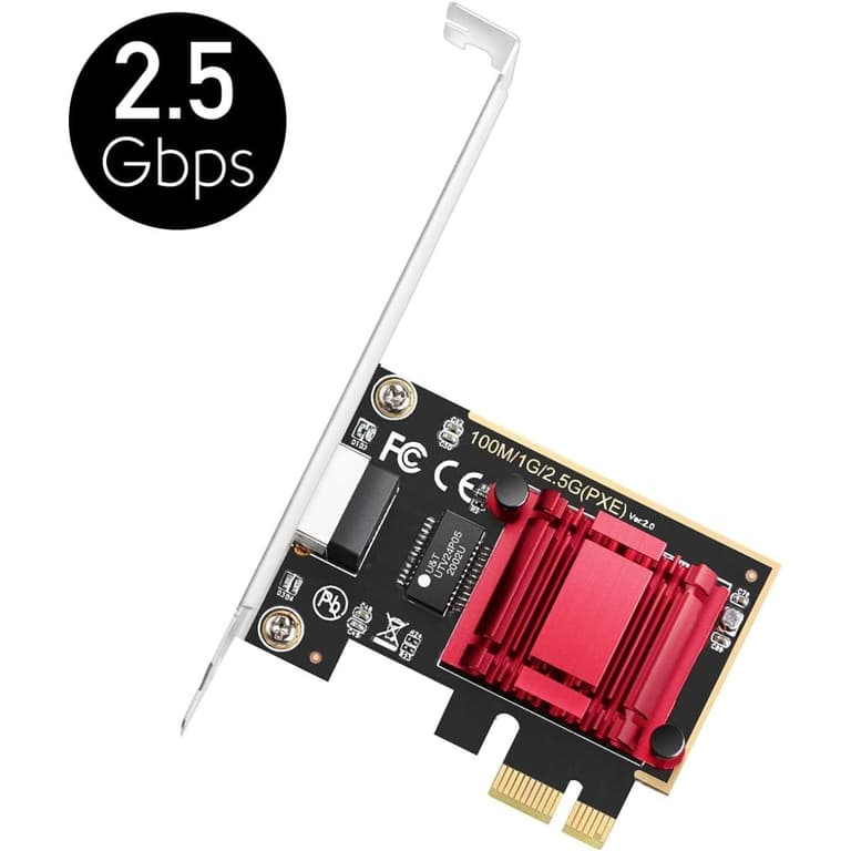 Cudy PE25 2.5Gbps PCIe Express Network Adapter Wake on LAN Flow Control Low Profile Bracket