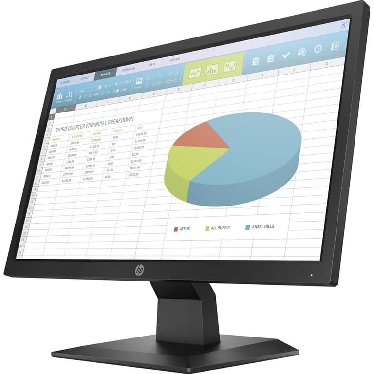 HP P204 19.5" HD+ LED Displa Flat 60Hz Display Port & HDMI & VGA Interface - Black