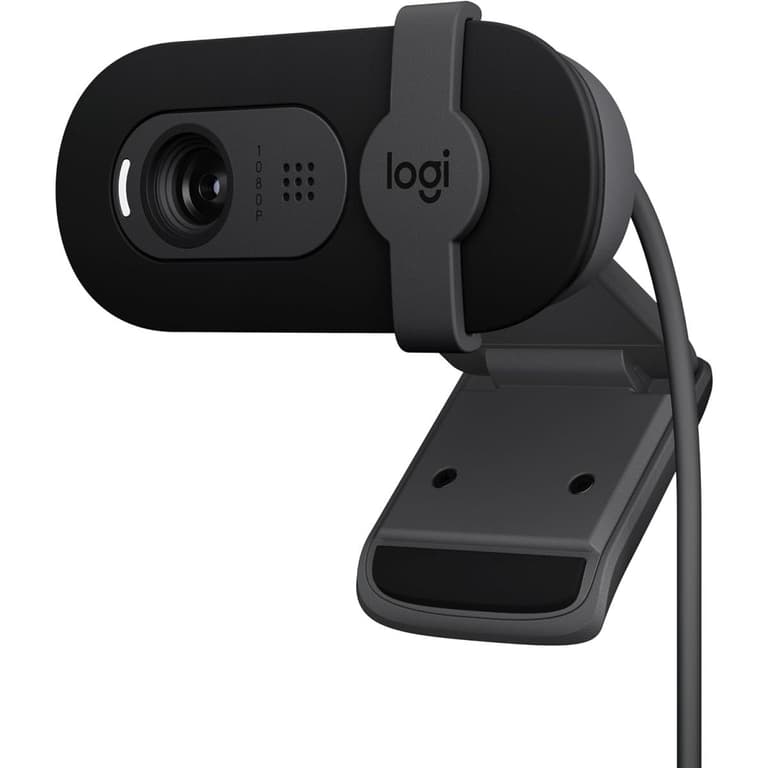 Logitech Brio 100 Full HD 1080p Webcam For Meetings & Works Auto-Light Balance w/ Built-in Mic & Privacy Shutter USB-A - Black
