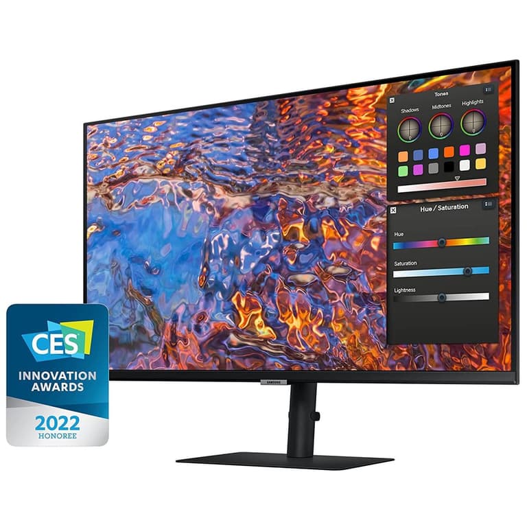 SAMSUNG 32” S8 IPS 4K UHD DCI-P3 98% HDR 600 Intelligent Eye Care Adjustable Stand w/ USB C - Black