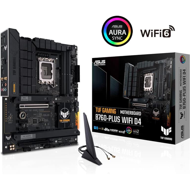 ASUS TUF GAMING B760-PLUS WIFI DDR5 Intel B760 LGA 1700 ATX PCIe 5.0 3x PCIe 4.0 M.2 2.5Gb Ethernet USB 3.2 Gen 2x2 Type-C