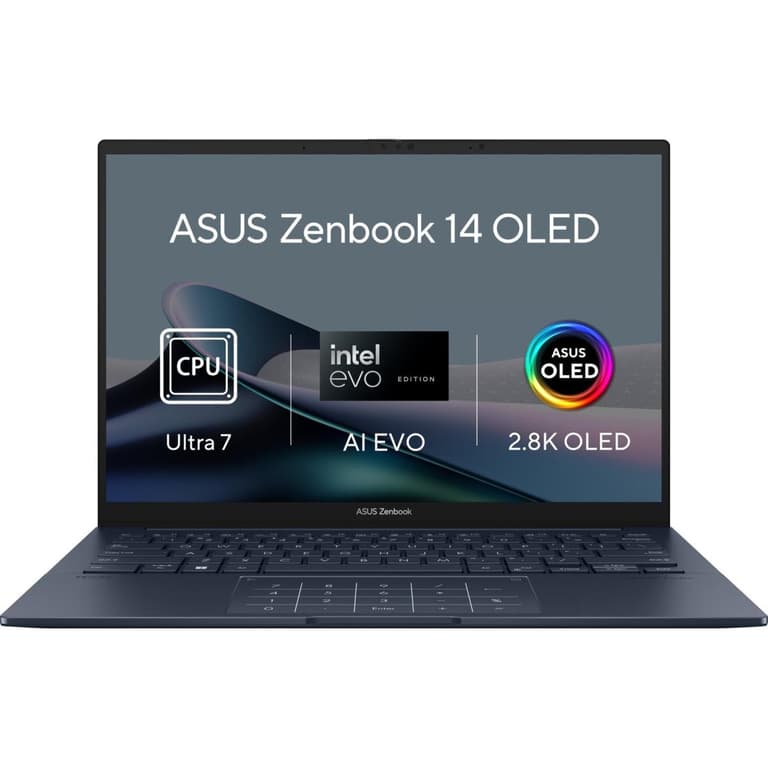 ASUS Zenbook 14 OLED (2024) UX3405 Intel Core Ultra 7 AI Boost NPU 16-Core w/ 3K OLED 120Hz Touch Display & BIG Battery