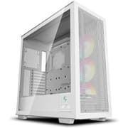 DeepCool Morpheus ATX+ Modular Airflow Housing w/ Vertical Mount & Gen 4 Riser Cable Tempered Glass 4x Trinity 140mm ARGB Fans - White product image