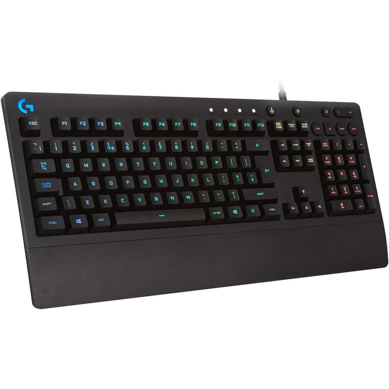 Logitech G213 Wired Dedicated Media Controls 16.8 Million Lighting Colors Backlit Keys Spill-Resistant & Durable Design - Black