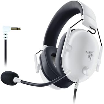 Razer BlackShark V2 X 7.1 Surround Sound 50mm Drivers Memory Foam Cushion For PC, Mac, PS4, PS5, Switch 3.5mm Audio Jack - White