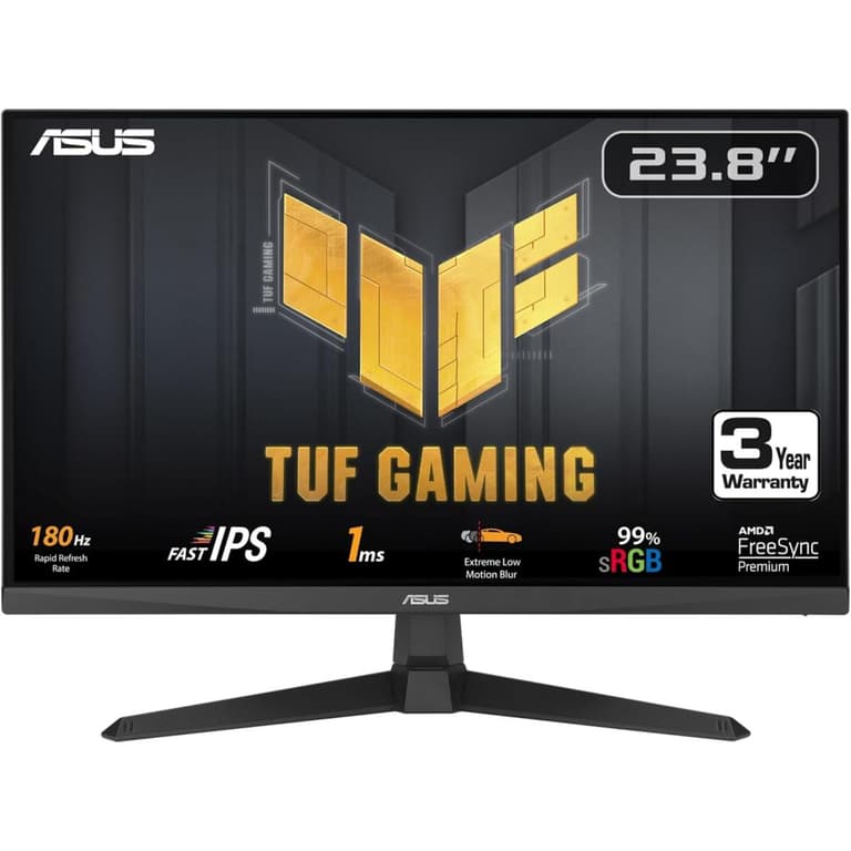 ASUS TUF VG249Q3A 24" Fast IPS Full HD 180Hz 1ms Extreme Low Motion Blur 99% sRGB FreeSync Premium w/ Speakers