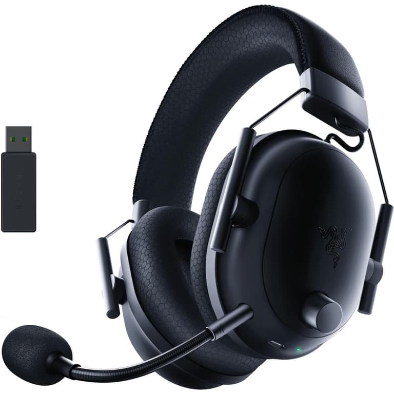 Razer BlackShark V2 Pro (2023) Wireless Detachable Mic Pro-Tuned FPS Profiles 50mm Drivers Noise-Isolating Earcups w/Ultra-Soft Memory Foam 70 Hr Battery Life - Black