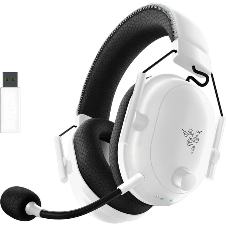 Razer BlackShark V2 Pro (2023) Wireless Detachable Mic Pro-Tuned FPS Profiles 50mm Drivers Noise-Isolating Earcups w/Ultra-Soft Memory Foam 70 Hr Battery Life - White
