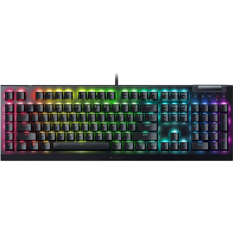 Razer BlackWidow V4 X Mechanical Tactile & Clicky 6 Macro Keys Doubleshot ABS Keycaps Media Controls Sound Dampening & Stabilizers Arabic / English Layout - Green Switch