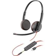 Poly Blackwire C3225 Wired Dual-Ear Boom Mic USB-C Noise-Canceling Mic For PC & Mac & Mobile Works with Teams (Certified) product image