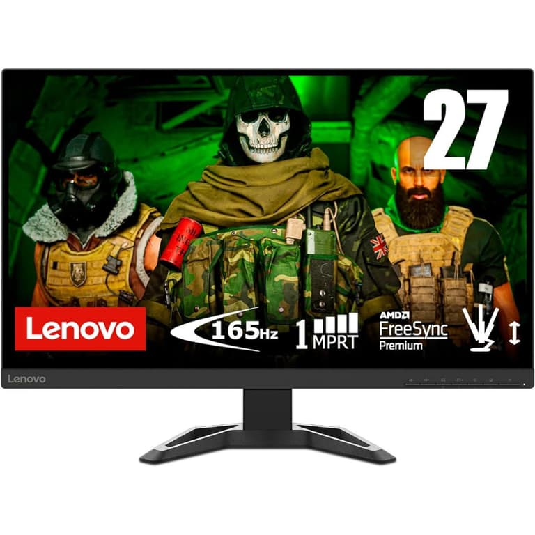 Lenovo G27-30 27" Gaming Monitor Full HD 1ms 165Hz 99% sRGB 90% DCI-P3 FreeSync™ Premium w/ Height Adjust Stand & Speaker 2xHMDI 1X DP