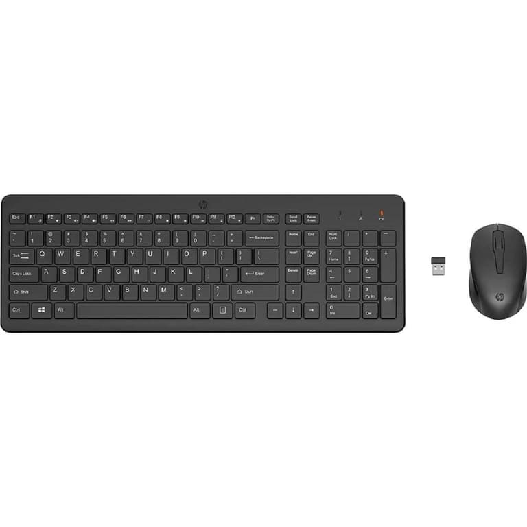 HP 330 Wireless Black Keyboard & Mouse Set 2.4GHz Wireless Connection 1600 DPI USB Receiver LED Indicators Arabic/English - Black