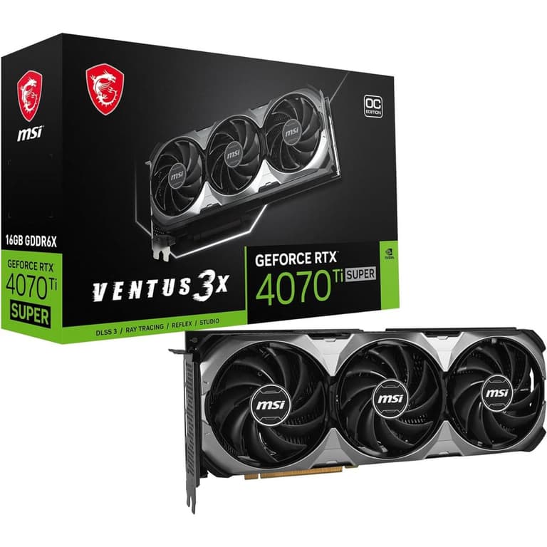 MSI VENTUS 3X GeForce RTX 4070 TI SUPER 16GB GDDR6X OC Edition PCI Express 4.0 ATX Video Card