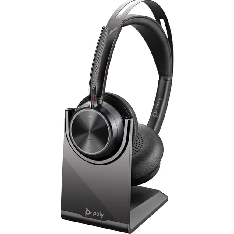 Poly Voyager Focus 2 USB-A & Bluetooth Active Noise Canceling For PC/Mac/Mobile Headset w/ charging stand