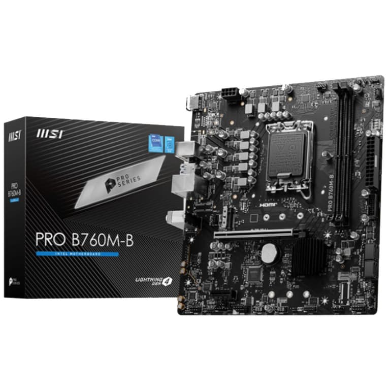 MSI PRO B760M-B DDR5 Intel 14th/13th Gen Motherboard PCIe 4.0 DDR5 1xM.2 Gen4 x4 PCIe 4.0 Mainboard