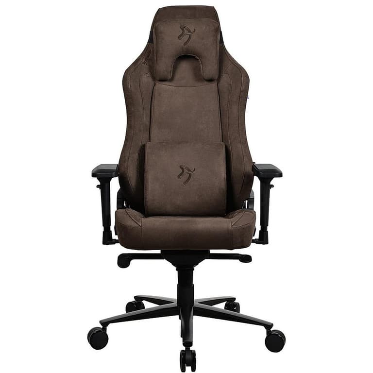 Arozzi Vernazza Supersoft Upholstery Material has a Unique Velvety Texture That is Fluid-Repellant & Breathable Memory Foam Lumbar Support 4D Armrest - Brown