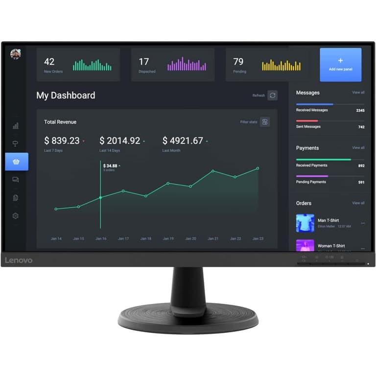 Lenovo ThinkVision C24-40 23.8" Full HD 75Hz AMD FreeSync VGA & HDMI Interface - Black