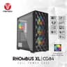 Fantech RHOMBUS XL CG84 Mid Tower Mesh Front Panel & Tempered Glass Side w/ 4x ARGB Fan - Black product thumbnail 1