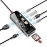 Promate Transhub-Mini USB-C™ Hub 8-in-1 Media Hub 4K@60Hz HDMI 1000Mbps LAN SD/TF Ports 2x USB-A 5Gbps Ports 100W USB-C™ Power Delivery product thumbnail 1