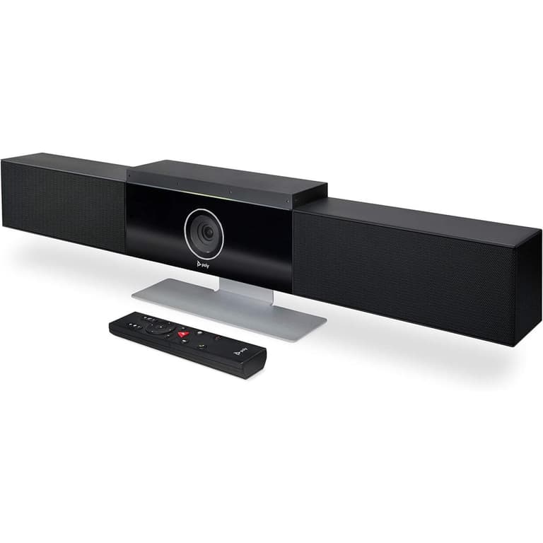 Poly Studio 4K USB Video Conference System Camera/Mic/Speaker Small & Medium Conference Rooms Presenter Tracking NoiseBlock AI Autoframing Teams/Zoom Certified