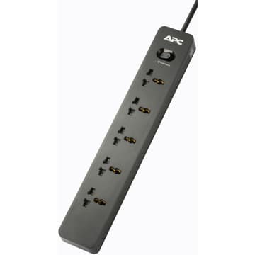 APC SurgeArrest Essential Surge Protector 5x Universal Outlets 1.5m Extension Cord UK Input