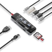 Promate TransHub-Go USB-C™ Hub 9-in-1 Multi-Display Media Hub 4K@60Hz HDMI 1000Mbps LAN 2x USB-A 5Gbps Ports 100W USB-C™ Power Delivery product image