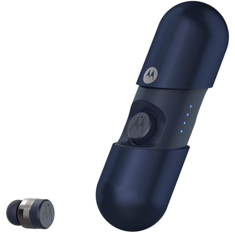 Motorola Vervebuds 400 True Wireless Earbuds with Sleek Innovative Design & Portable Charging Case – Royal Blue