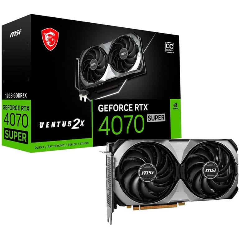 MSI VENTUS 2X GeForce RTX 4070 SUPER 12GB GDDR6X OC Edition PCI Express 4.0 ATX Video Card