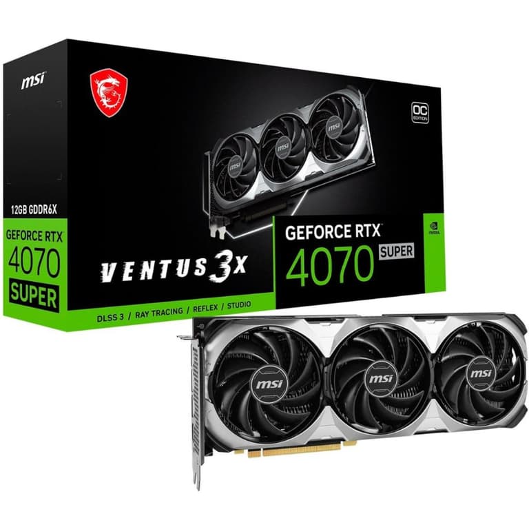 MSI VENTUS 3X GeForce RTX 4070 SUPER 12GB GDDR6X OC Edition PCI Express 4.0 ATX Video Card