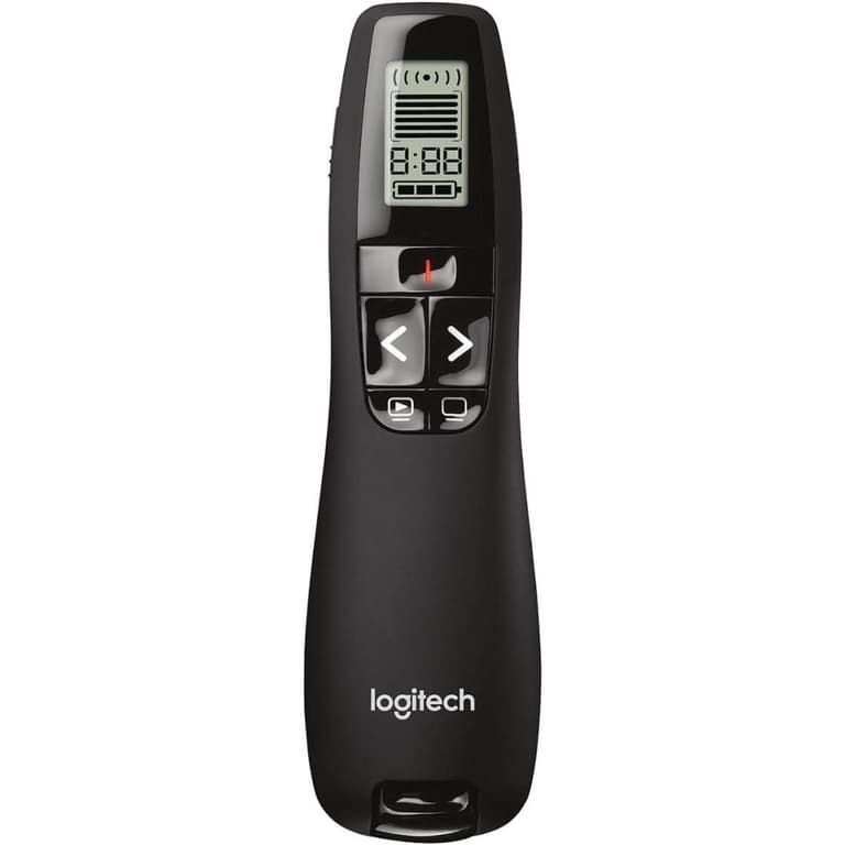 Logitech Professional Presenter R800 Wireless Presentation Clicker Remote w/ Green Laser Pointer & LCD Display - Black