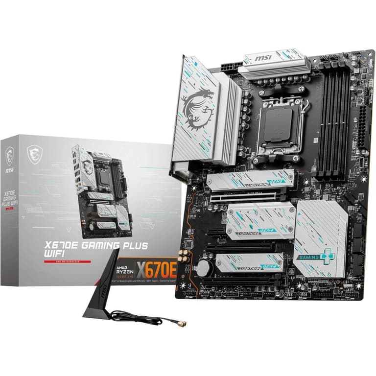 MSI X670E GAMING PLUS WIFI 6E AM5 DDR5 ATX Supports AMD Ryzen 7000 Series Processors PCIe 5.0 x16 3x M.2 Gen5