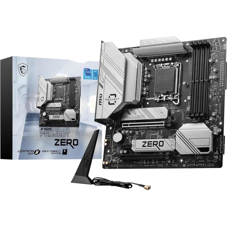 MSI B760M Project Zero DDR5 WIFI 6E Back-Connect Micro-ATX Supports Intel 14th & 13th Gen Processors PCIe 5.0 2x M.2 Gen4