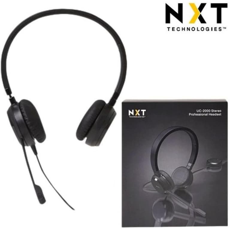 NXT Technologies UC-2000 Wired Headset Over-the-Head w/ Noise-Cancelling Microphone USB In-Line Controls PC/Mac/Laptop - Black