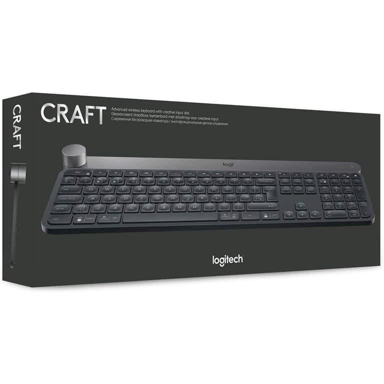 Logitech Craft Illuminated Wireless & Bluetooth Programmable Input Dial Multi-Device Automatic Backlit Keys Rechargeable For PC/Mac/Laptop - Black