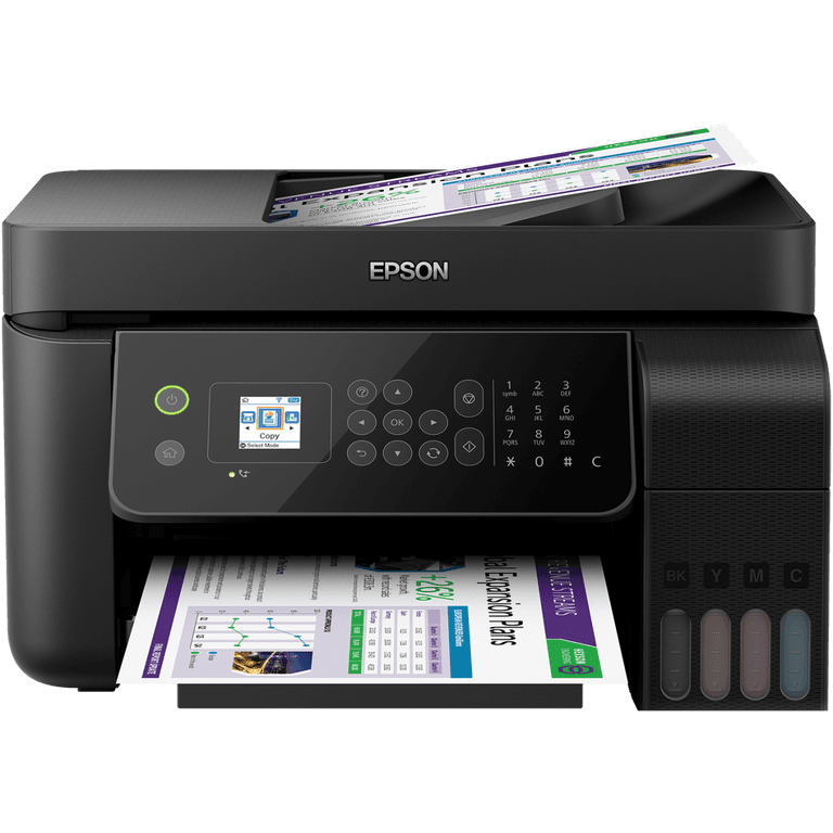 Epson Ecotank L5190 3-In-1 Office Ink Tank Printer A4 Colour Printer w/ ADF Wi-Fi & Color LCD Screen up to 33ppm/15ppm - Black