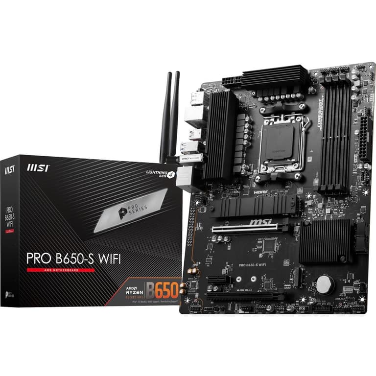 MSI PRO B650-S WIFI 6E DDR5 AM5 Support AMD Ryzen 7000 Series PCIe 4.0 2x M.2 USB 3.2 Gen 2 ATX Mainboard