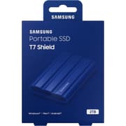 SAMSUNG T7 Shield Portable SSD USB 3.2 2TB IP65 Rating For water & Dust Resistance For PC / Mac / Android / Gaming Consoles - Blue product image