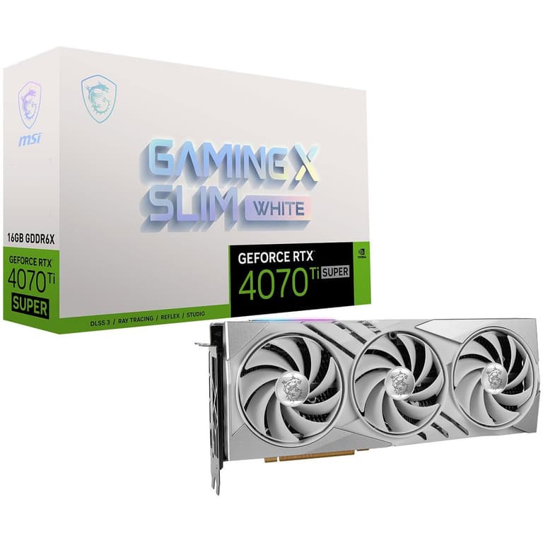 MSI Gaming X Slim GeForce RTX 4070 TI SUPER 16GB GDDR6X PCI Express 4.0 ATX Video Card - White