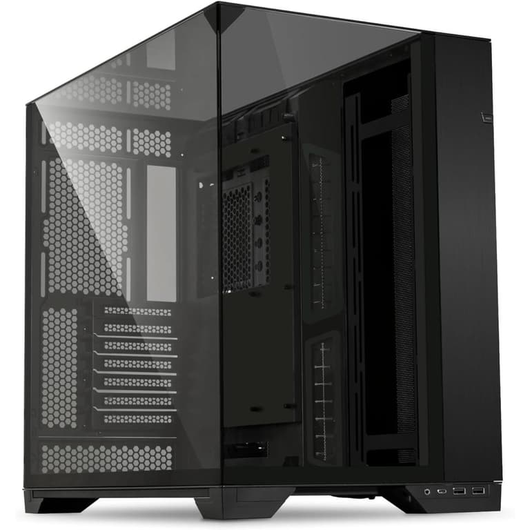 Lian Li O11 Vision 3 Sided Tempered Glass Panels Dual-Chamber Up to 2 × 360mm Radiators & Up to 455mm large GPUs - Black
