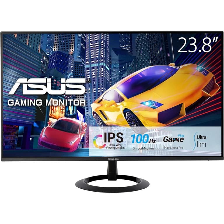 ASUS VZ24EHF 24" IPS Eye Care Gaming Full HD 100Hz 1ms Low Blue Light Flicker Free Frameless & Ultra-Slim - Black